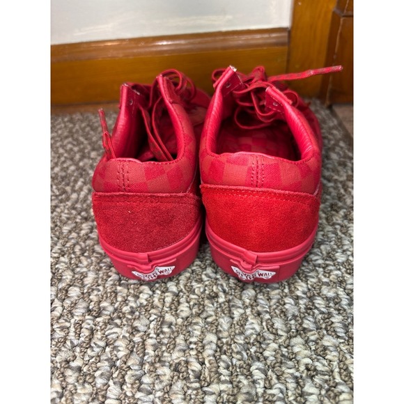 VANS Off The Wall Red Checkered Canvas Suede Unisex Shoes women's size 6 - Picture 4 of 5